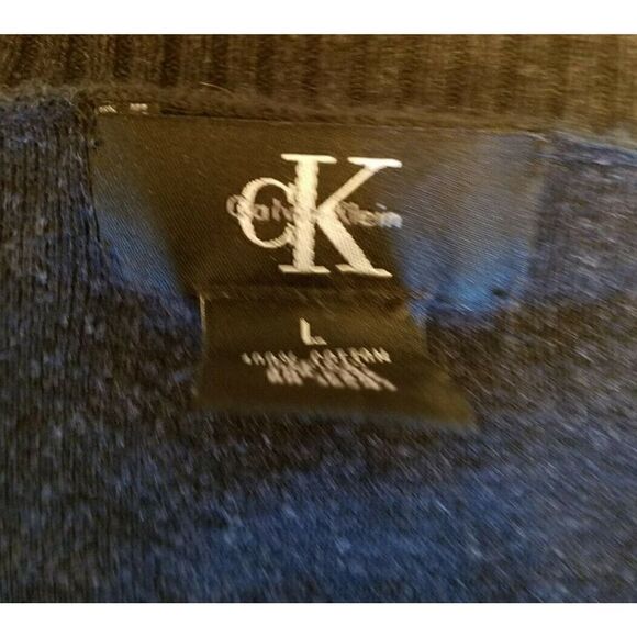 Calvin Klein Mens Regular Fit V Neck Cotton Modal Sweater Gray Large | EUC | CK - Picture 3 of 4